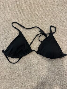 Shade & Shore Black Ribbed Triangle Bandeau Top